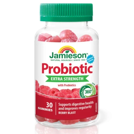 Front of Jamieson Probiotic Gummies Extra Strength with Prebiotics 