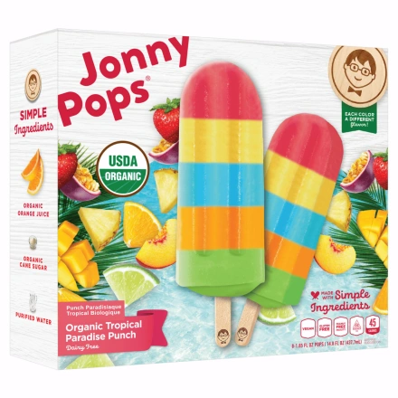 JonnyPops Organic Popsicles Tropical Paradise Punch Front