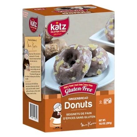 Front of Katz Gluten-Free Donuts Gingerbread 