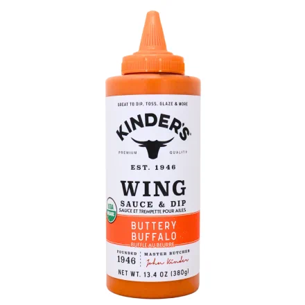 Kinder’s Low Calorie Organic Wing Sauce & Dip Buttery Buffalo, 380g