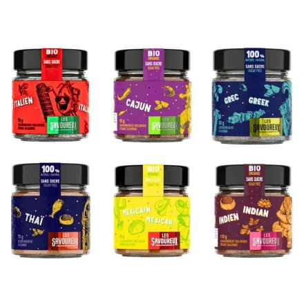 Les Savoureux Organic Sugar-Free Seasoning Around The World Set