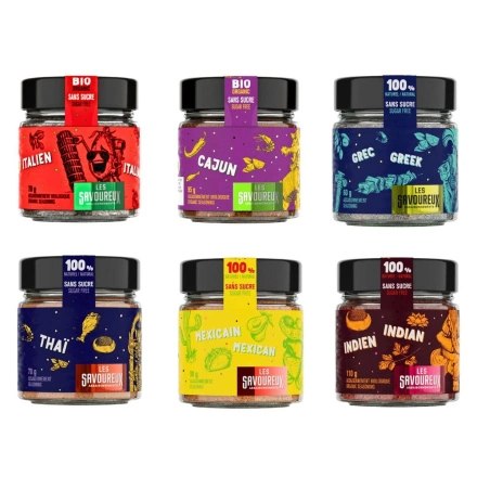 Les Savoureux Organic Sugar-Free Seasoning Around The World Set