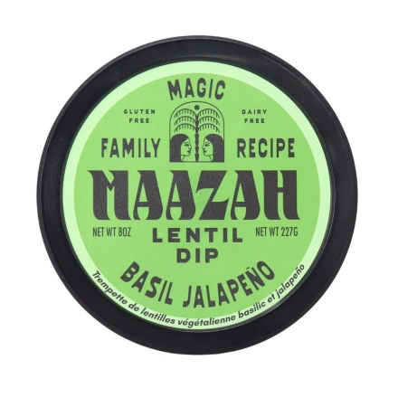 Maazah Vegan Lentil Dip Basil Jalapeño Top
