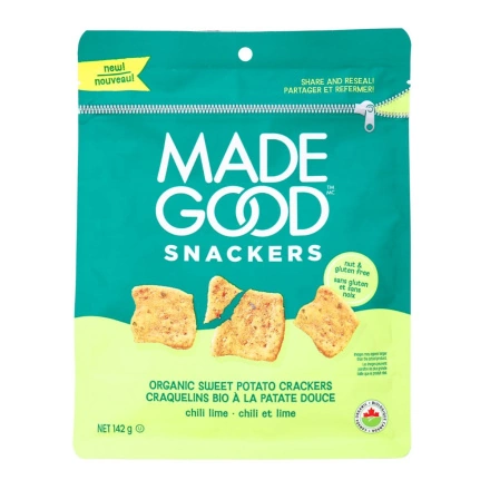 MadeGood Snackers Organic Sweet Potato Crackers Chili Lime Canada Front