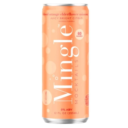 Front of Mingle Mocktails Non-Alcoholic Blood Orange Elderflower Mimosa