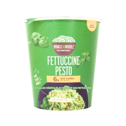 Miracle Noodle Low Carb Instant Cup Noodles Fettuccine Pesto, 170g