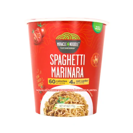 Miracle Noodle Low Carb Instant Cup Noodles Spaghetti Marinara, 170g