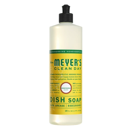 Front of Mrs. Meyer's Dish Soap Honeysuckle, 473 mL
