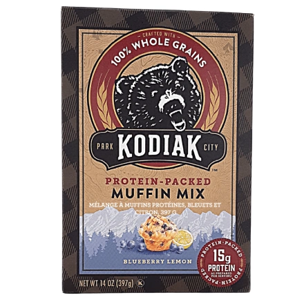 Front of Kodiak Cakes Protein-Packed Muffin Mix Blueberry Lemon, 397g