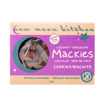 New Moon Kitchen Coconut Chocolate Mackies Cookies Canada Front