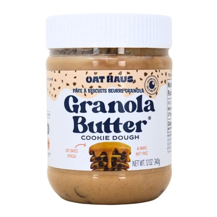 Front of Oat Haus Cookie Dough Granola Butter - School Safe Spread - Gluten Free Edible Cookie Dough - Allergen Free Cookie - Cookie Butter Vegan