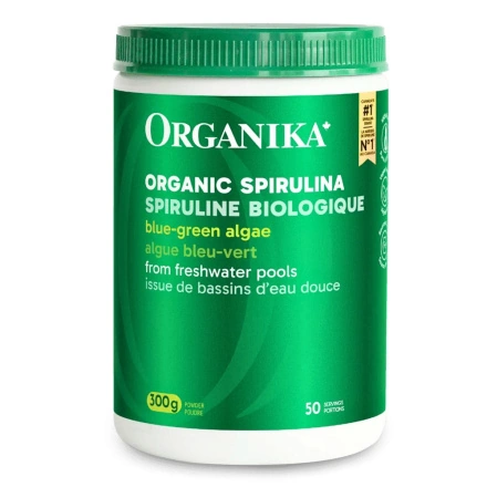 Front of Organika Organic Spirulina Powder - Organic Spirulina Powder - Algae Powder - Spirulina Supplement
