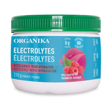 Front of Organika Sugar-Free Electrolytes Powder Wild Raspberry