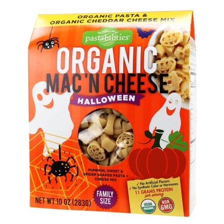 Front of Pastabilities Organic Mac 'N Cheese Halloween Family Size, 283g
