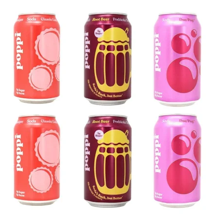 Front of Poppi Prebiotic Soda The Old-School Classics Variety Pack
