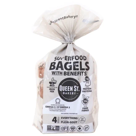 Queen St. Bakery Superfood Bagels With Benefits Everything Front