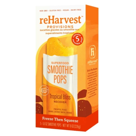 Front of reHarvest Provisions Superfood Smoothie Popsicles Tropical Bliss