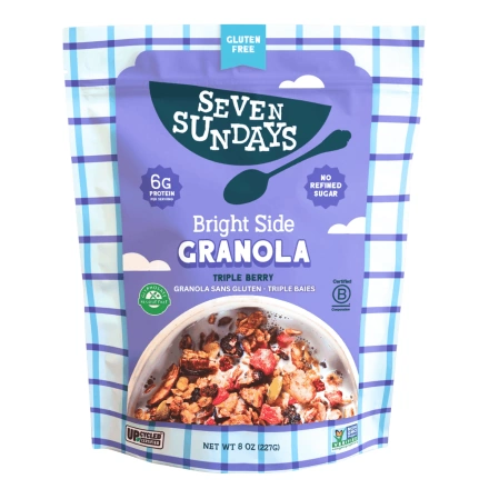Seven Sundays Gluten-Free Oat Granola Bright Side Triple Berry, 227g