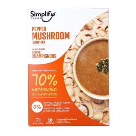 Simplify Foods Instant Soup Mix Pepper Mushroom Canada Front