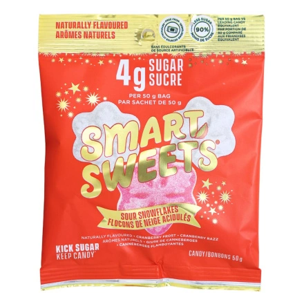 SmartSweets Low Sugar Gummies Sour Snowflakes Canada Front