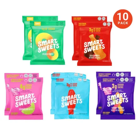 SmartSweets Variety Pack, 10 Bags front