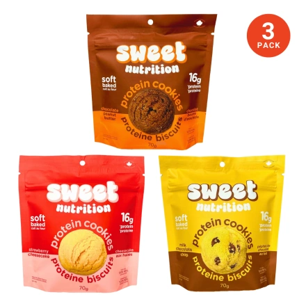 Sweet Nutrition Soft-Baked Protein Cookies Variety Pack
