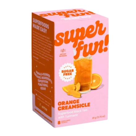 Front of Tealish SUPERFUN - Sugar Free Iced Tea - Orange Creamsicle Drink - Orange Tea 