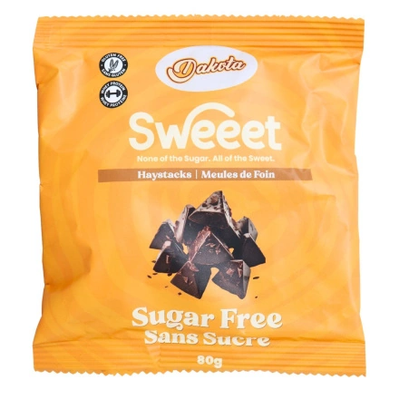 Front of Dakota Foods Sweeet Sugar-Free Haystacks - Best Chocolate Haystacks - Chocolate Covered Haystacks