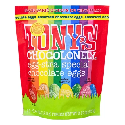 Front of Tony’s Chocolonely Egg-Stra Special Chocolate Eggs Assorted - Chocolate Eggs - Easter Eggs Chocolate - Candy Easter Eggs - Easter Chocolate Canada