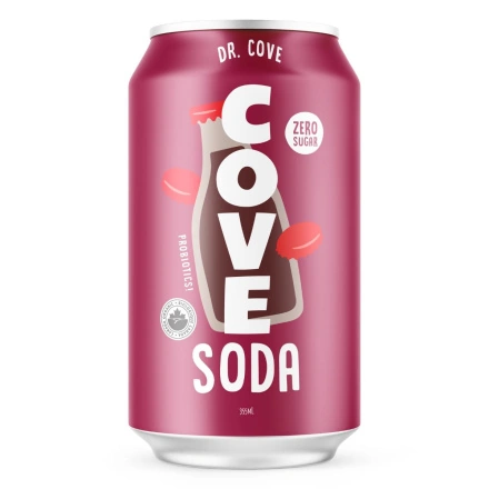 Front of Cove Soda Cove Drinks Gut Healthy Soda Probiotic Soda Dr. Cove