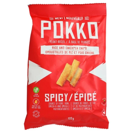 Front of Pokko Plant-Based Rice and Chickpea Chips