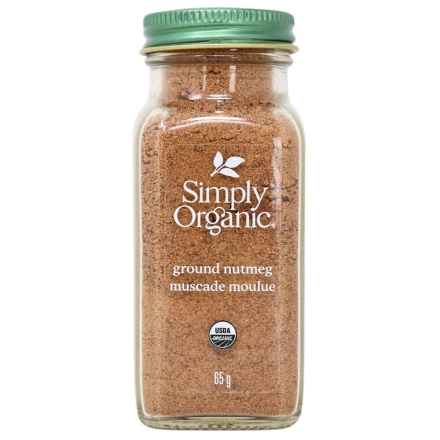 Front of Simply Organic Ground Nutmeg - Organic Nutmeg - Kosher Nutmeg - Organic Seasoning