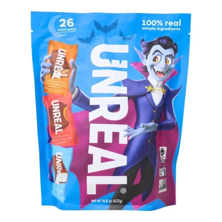 Unreal Halloween Variety Bag Coconut Bars, Peanut Butter Cups & Nougat Bars Canada Front