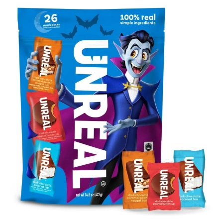 Unreal Halloween Variety Bag Coconut Bars, Peanut Butter Cups & Nougat Bars Canada Front