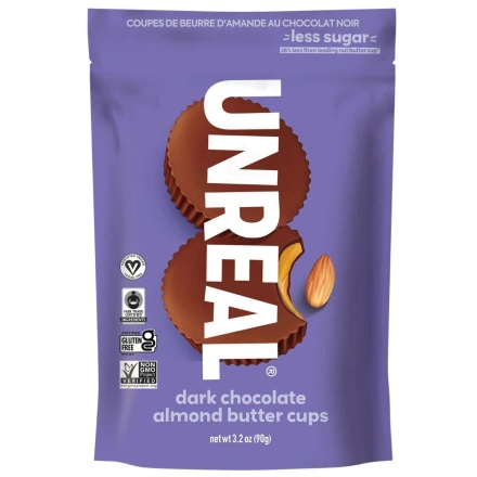 Front of Unreal Dark Chocolate Almond Cups