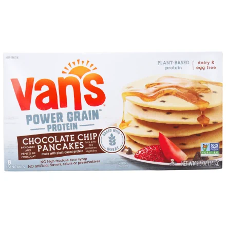 Van's Frozen Power-Grain Protein Pancakes Chocolate Chip Front