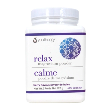 Front of Youtheory Relax Magnesium Powder With L-Theanine and GABA