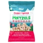 Front of No Whey Foods Allergen-Free Pretzels Candy Topped White Chocolate - Chocolate Dipped Pretzels - Dipped Chocolate Pretzels - Candy Cane Pretzels