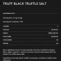 Nutrition of Truff Black Truffle-Infused Sea Salt
