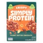 Front of Simply Protein Gluten Free Crispy Snack Bars Peanut Butter Chocolate - Simply Protein Protein Bars - Gluten Free Protein Bar - Peanut Butter Protein Bar