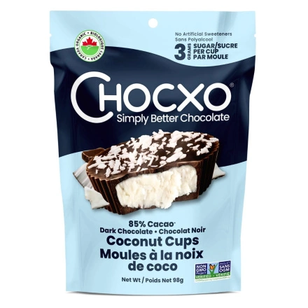 ChocXO 85% Dark Chocolate Coconut Cups